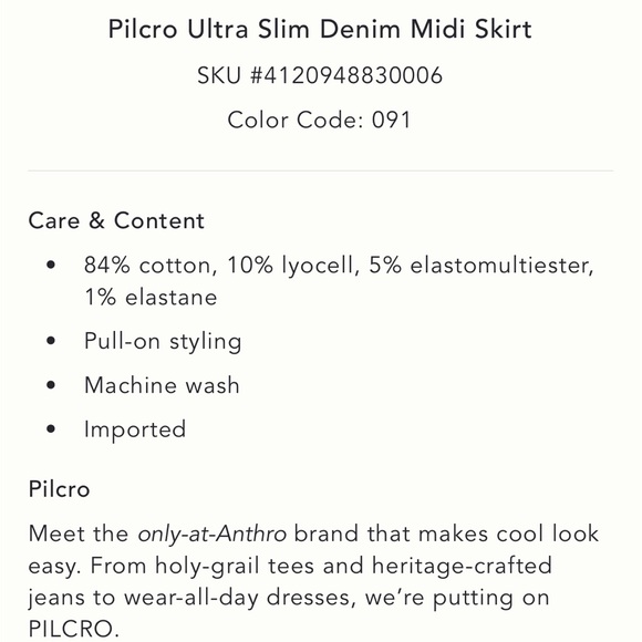 NWT Pilcro by Anthropology Denim Skirt - Picture 8 of 8